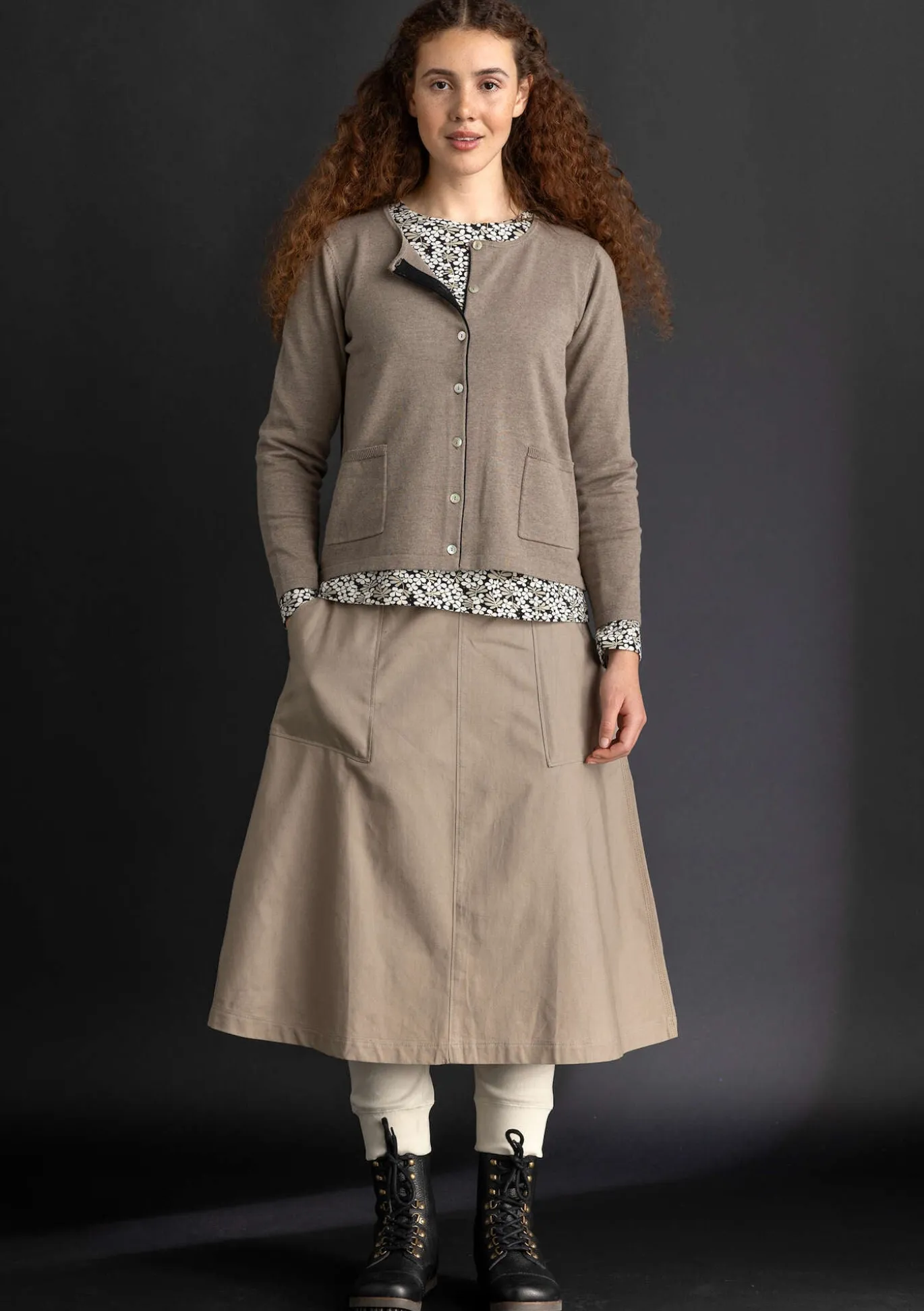 Strickjacke aus Bio-/Recycling-Baumwolle