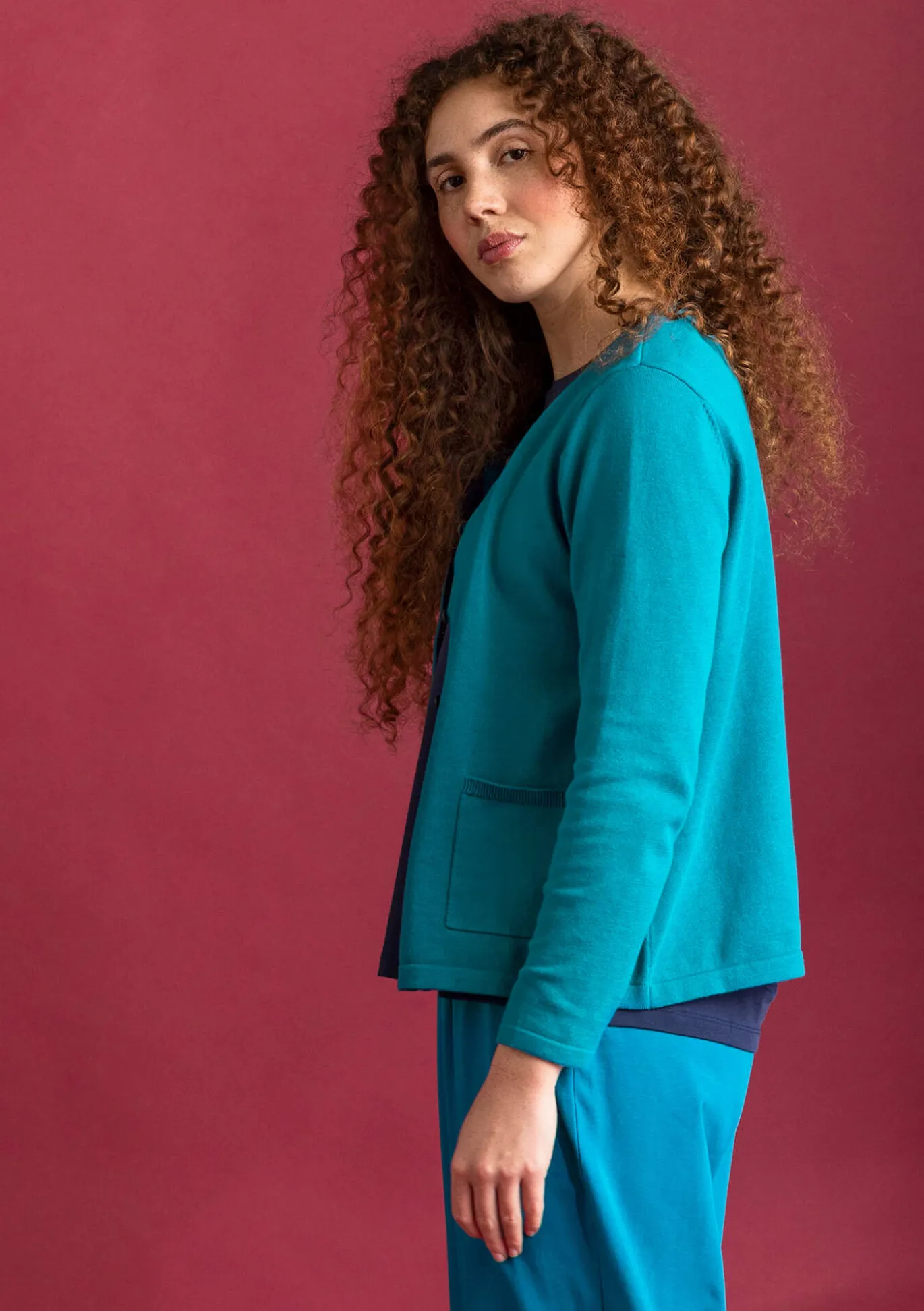 Strickjacke aus Bio-/Recycling-Baumwolle