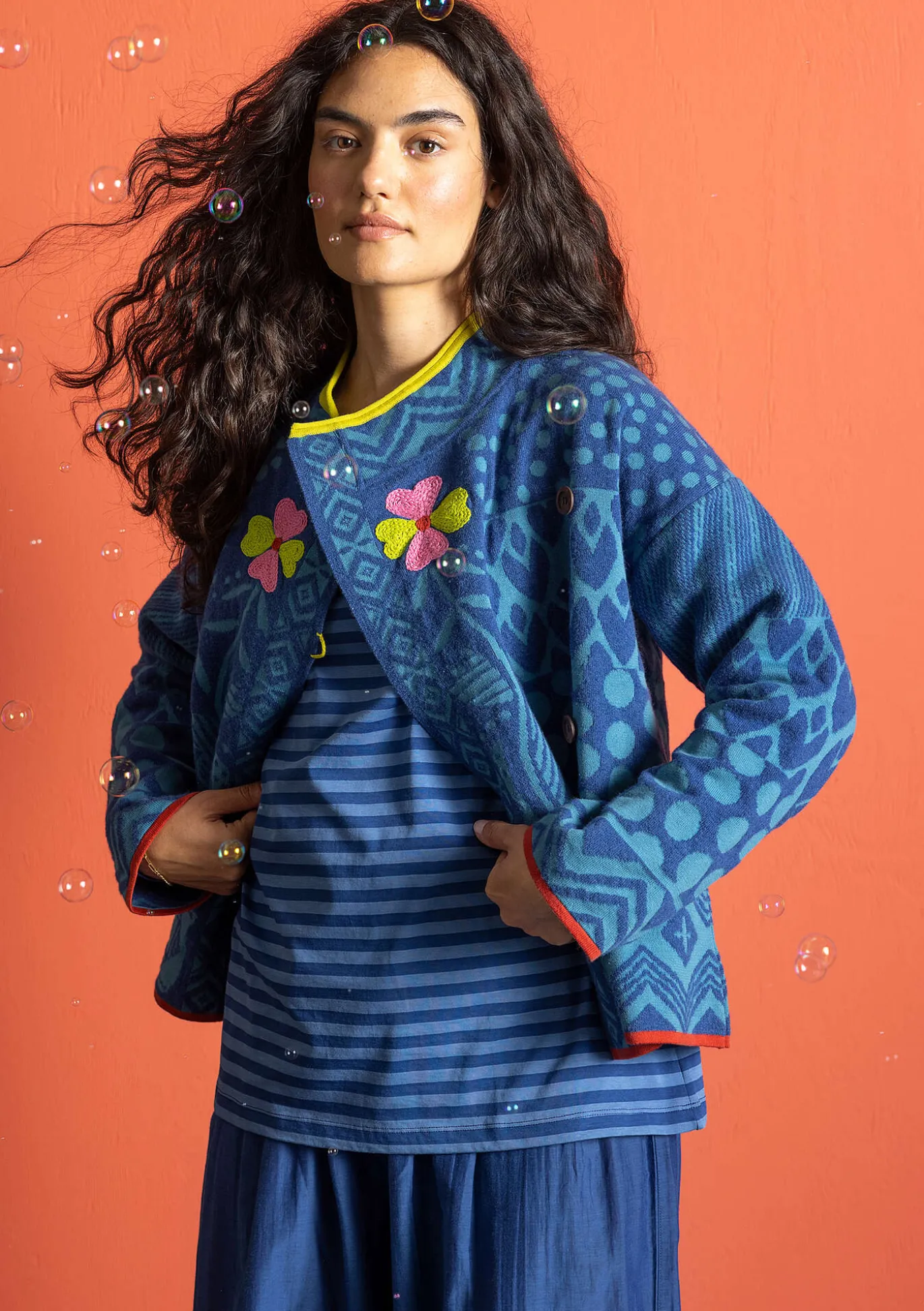 Strickjacke „Viktoria“ aus Baumwolle/Lammwolle